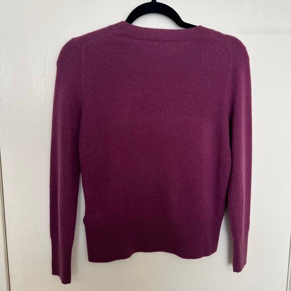 J.Crew Cashmere Crewneck Sweater Purple Plum Classic Soft Lightweight Knit - Picture 2 of 13